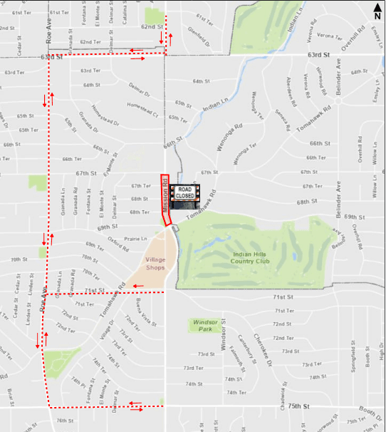 Detour Map - PV Flood Control Project