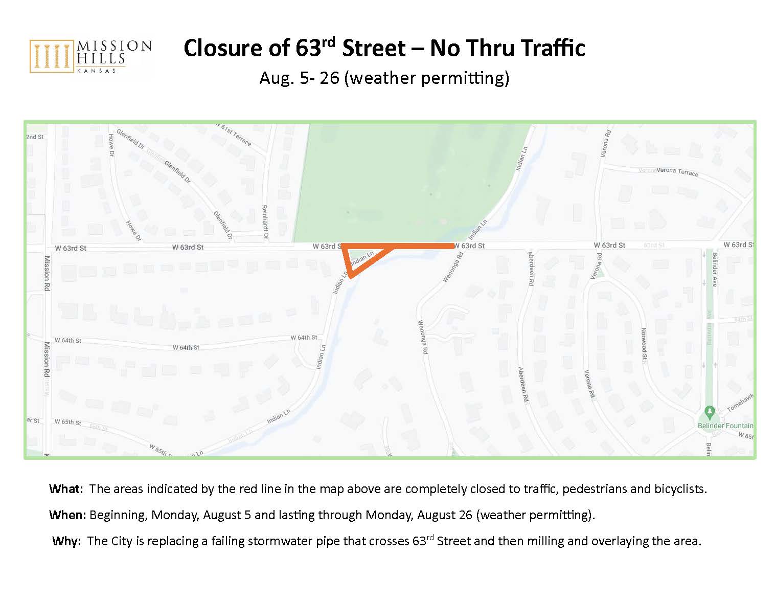 Detour Graphic for 63rd Street